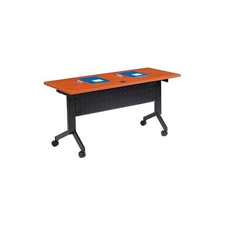 GLOBAL EQUIPMENT Interion    Flip-Top Training Table, 60"L x 24"W, Cherry 695124